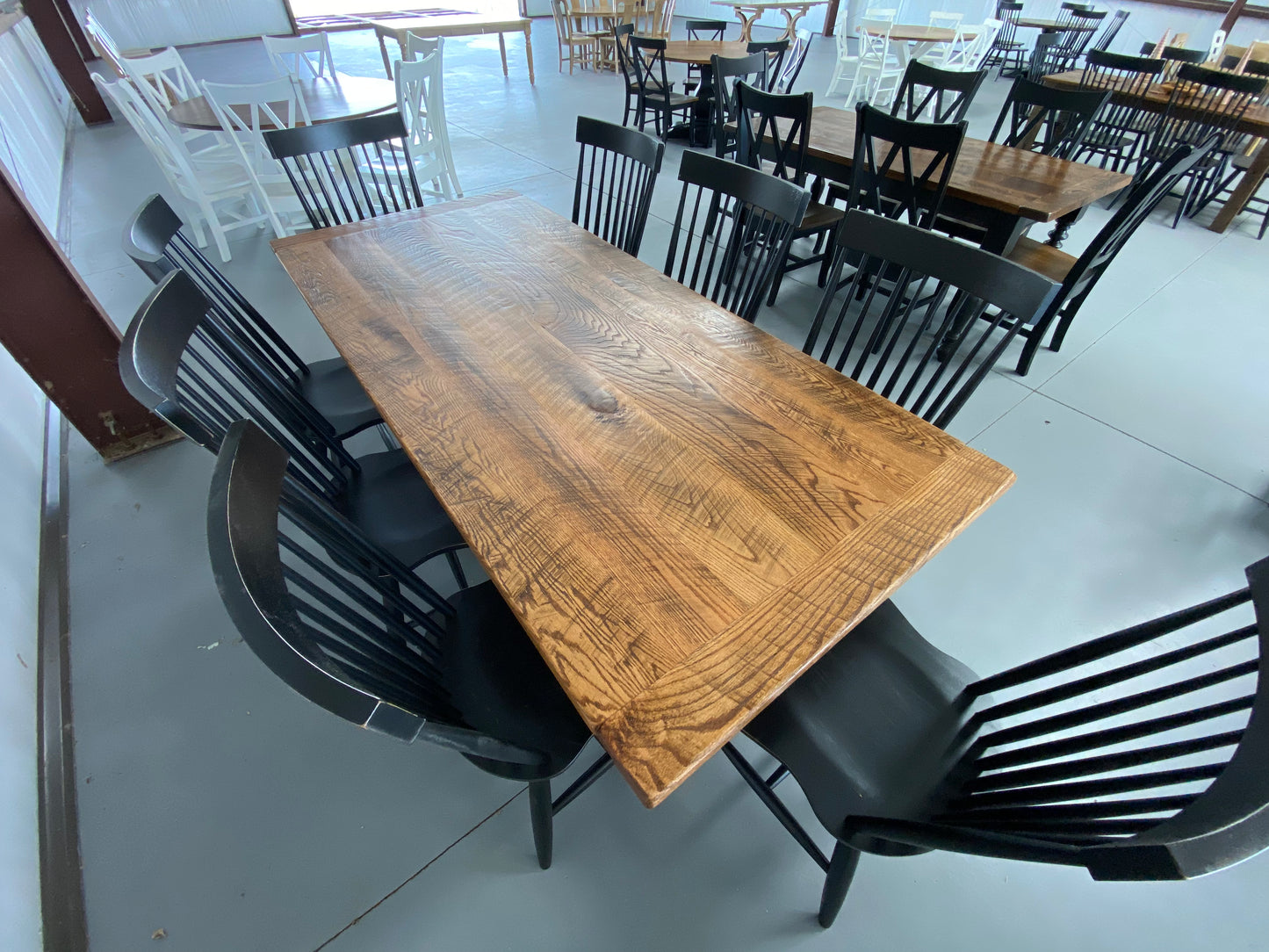 38β x 84β Square Trestle Dining Set with Reclaimed White Oak Top