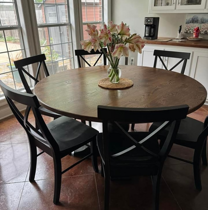 Round Turned Pedestal with 5/4 White Oak Top