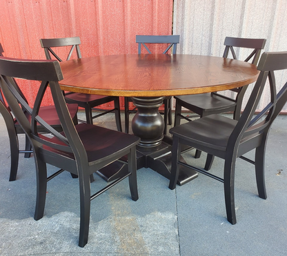 Round Turned Pedestal with 5/4 White Oak Top