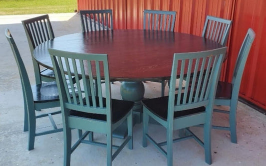 Round Turned Pedestal with 5/4 White Oak Top