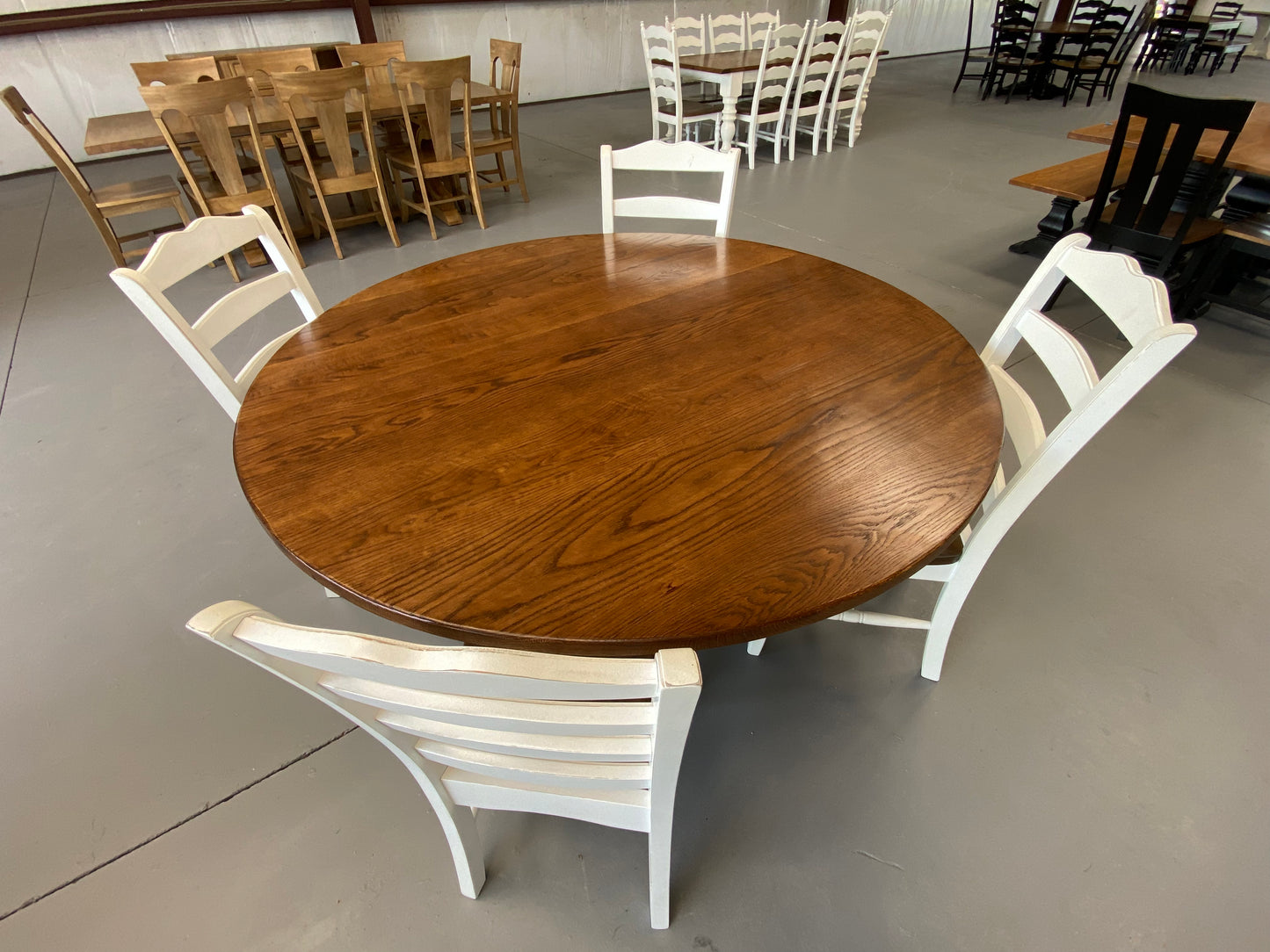 Round Turned Pedestal with 5/4 White Oak Top