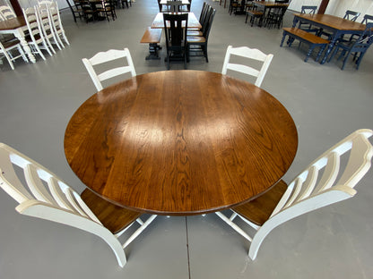 Round Turned Pedestal with 5/4 White Oak Top